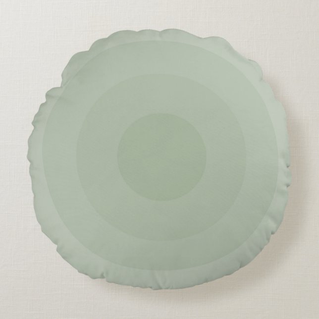 Coussins Ronds Dégradé circulaire minimaliste vert Sage (Devant)