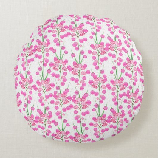 Coussins Ronds Delicate Pink Flowers (Devant)