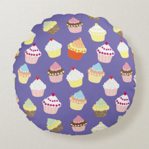 Coussins Ronds Délicieux gâteaux d'anniversaire décorés Couss