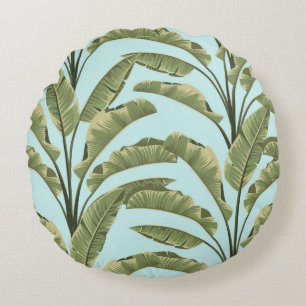 Coussins Ronds Des feuilles de bananes sans couture. motif tropic