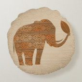 Coussins Ronds Design d'art tribal des éléphants (Dos)