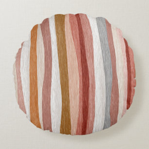 Coussins Ronds Design de rayures verticales neutres et chaudes sa