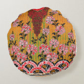 Coussins Ronds design d'un mur rouge et noir suspendu (Dos)