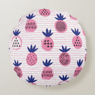 Coussins Ronds Design enfant ananas, motif vintage.