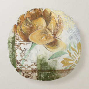 Coussins Ronds Design Fresque décoratif avec Fleur Globe