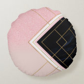 Coussins Ronds Design géométrique moderne Grilles d'or rose (Dos)