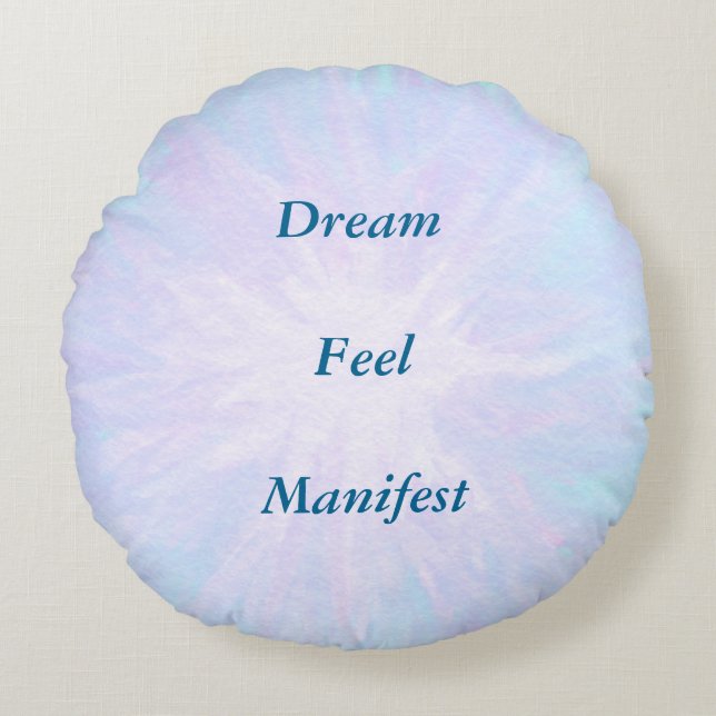 Coussins Ronds Design inspirant bleu clair (Devant)