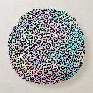 Coussins Ronds Design Iridescendant Leopard Series 5