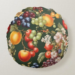 Coussins Ronds Design italien élégant avec Fruits et Fleurs