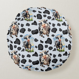 Coussins Ronds Design Motif animal de vache