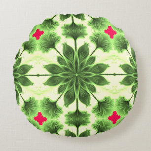 Coussins Ronds Design motif classique en tissu vert vif
