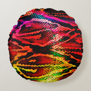 Coussins Ronds Design motif coloré vif avec un abstrait