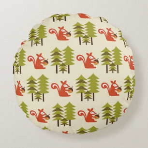 Coussins Ronds design motif de forêt mignon et transparent. Vinta