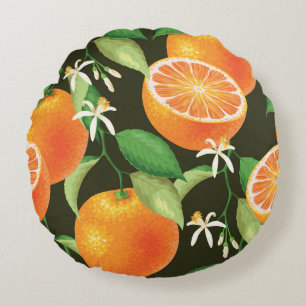 Coussins Ronds Design Motif orange vibre