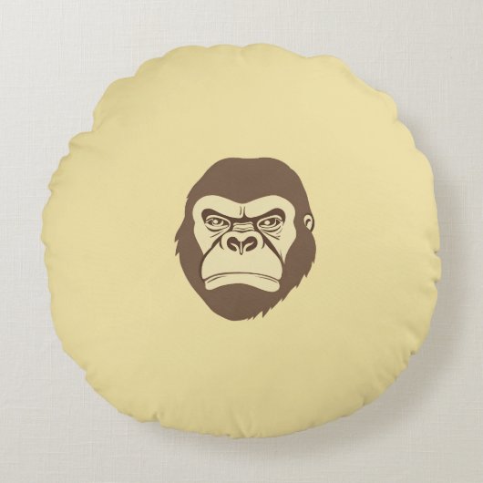 Coussins Ronds Dessin de dessin de Gorilla (Devant)