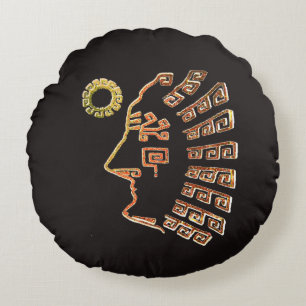 Coussins Ronds Dessin de Machu Picchu Silhouette