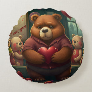 Coussins Ronds Dessin de Saint Valentin sur mesure lombaire couss