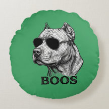 Dessin de tatouage à l'encre de Pitbull BOOS avec 