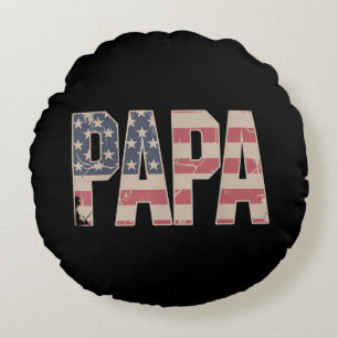 Coussins Ronds Dessin drôle de Papa pour Grand-Père de la part de
