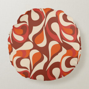 Coussins Ronds dessinez à la main le motif ethnique. Un décor des