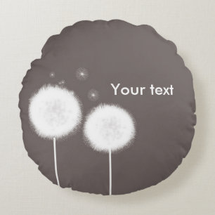 Coussins Ronds Deux Dandelions Taupe Russe Country Home
