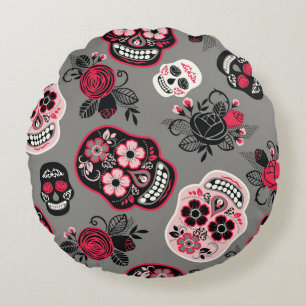 Coussins Ronds Dia de los Muertos : Motif Vintage