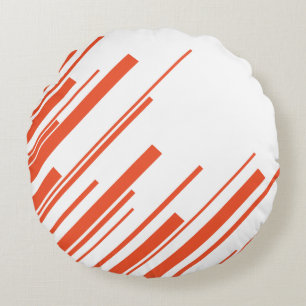 Coussins Ronds Diagonales en orange et blanc