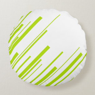 Coussins Ronds Diagonales - Lime vert et blanc
