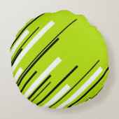 Coussins Ronds Diagonales - Vert Citron (Dos)