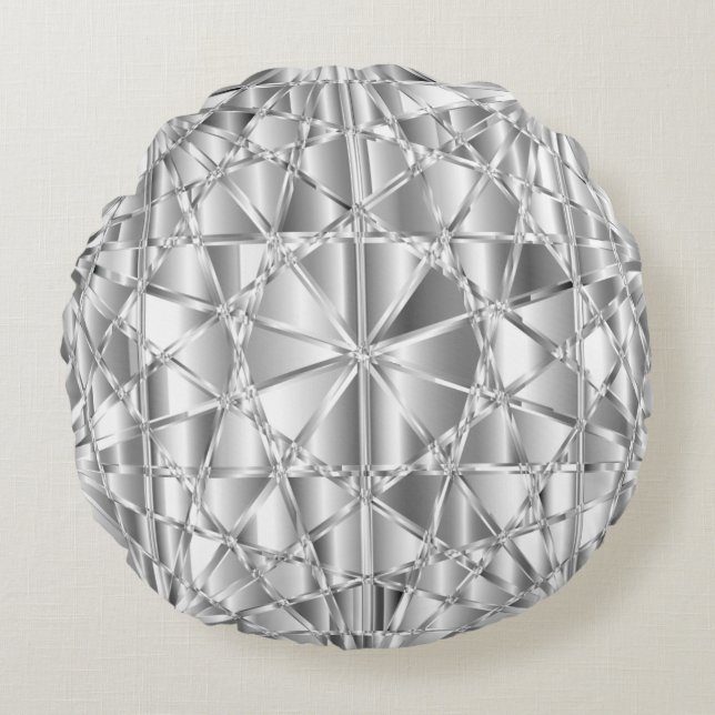 Coussins Ronds Diamant argenté (Devant)