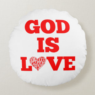 Coussins Ronds Dieu est amour Citation de la Bible