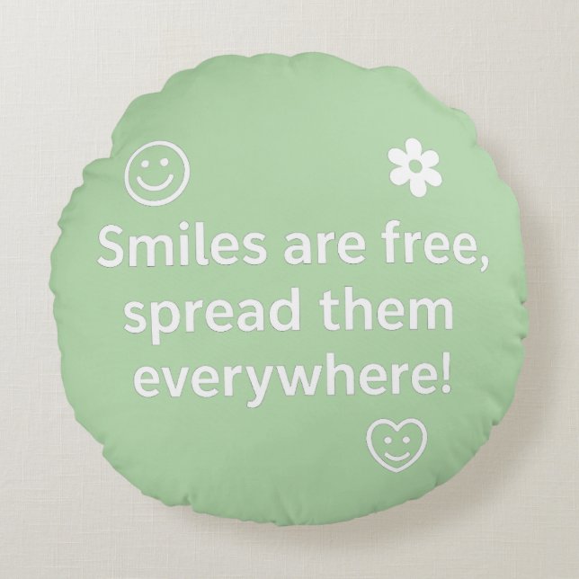 Coussins Ronds Diffuser la joie avec chaque sourire (Devant)