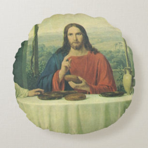 Coussins Ronds Dîner antique à Emmaüs avec Jésus-Christ