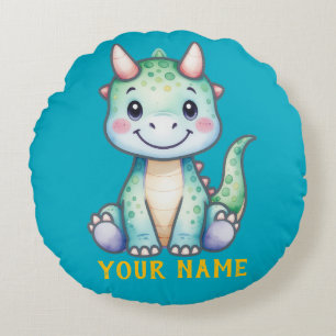 Coussins Ronds Dino Mignon Personnalisé