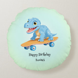 Coussins Ronds Dinosaure amusant Skateboard garçons de fête d'ann