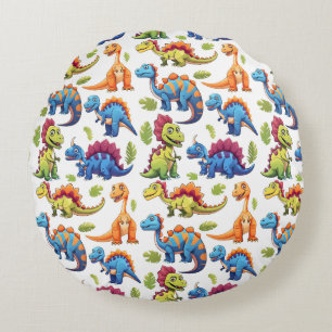 Coussins Ronds Dinosaure coloré amusant thème Dino-Mite