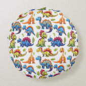 Coussins Ronds Dinosaure coloré amusant thème Dino-Mite (Dos)