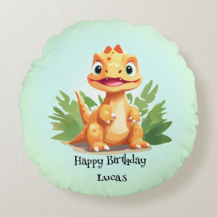 Coussins Ronds Dinosaure sauvage zoo de la jungle Anniversaire ga