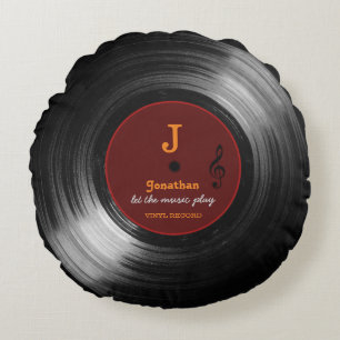 Coussins Ronds disque vinyle appelé