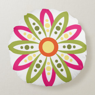 Coussins Ronds Diwali 2025 Throw Pillow – Rangoli Flower Home Dec