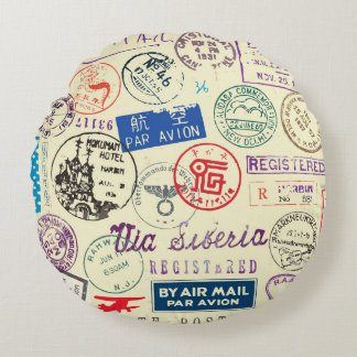 Coussins Ronds Document vintage : Collection de jeux d'horodatage