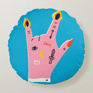 Coussins Ronds doigts de feu Abstraits