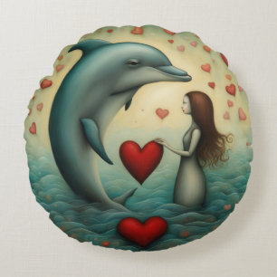 Coussins Ronds Dolphin Love 1