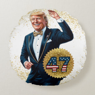 Coussins Ronds Donald Trump 2024 Lauréat du 47e anniversaire de l