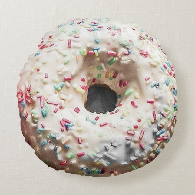 Coussins Ronds Donut à double face : Arc-en-ciel arrosé et chocol (Devant)