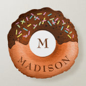 Coussins Ronds Donut au chocolat (Dos)