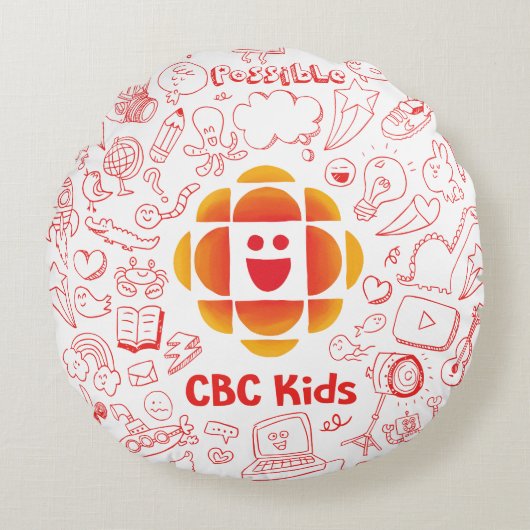 Coussins Ronds Doodle Cloud (Devant)