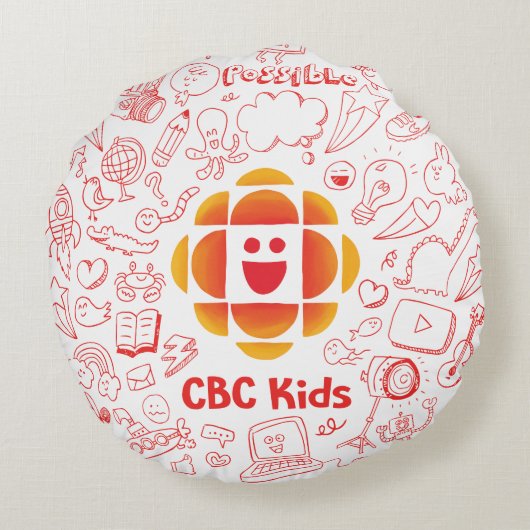 Coussins Ronds Doodle Cloud (Dos)