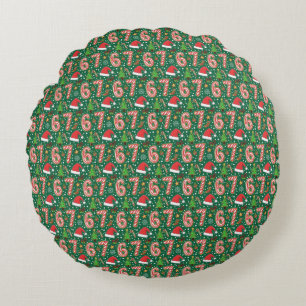 Coussins Ronds Doodle de fête 6-7 Meme Noël