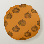 Coussins Ronds Doodles d'Halloween boho zentangles citrouille Aut (Dos)